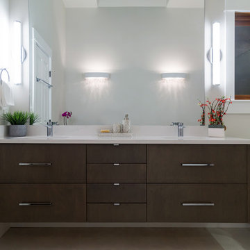 Ensuite Bathroom with floating double sink vanity