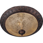 Maxim Lighting International - Symphony 2-Light Flush Mount, Oil Rubbed Bronze,, Screen Amber - Shed some light on your next family gathering with the Symphony Flush Mount. This 2-light flush-mount fixture is beautifully finished in oil rubbed bronze with screen amber glass shades and will match almost any existing decor. Hang the Symphony Flush Mount over your dining table for a classic look, or in your entryway to welcome guests to your home.