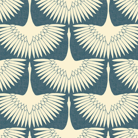 Genevieve Gorder Feather Flock Peel and Stick Wallpaper, 28 sq. ft., Denim Blue