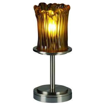 Veneto Luce Dakota Table Lamp, Short, Cylinder With Rippled Rim