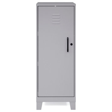 UrbanPro 42.5"H 3 Shelf Metal Storage Locker Cabinet in Arctic Silver