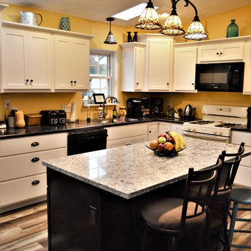 Knox, IN. BaileyTown USA, White Kitchen with Haas Lifestyle Island