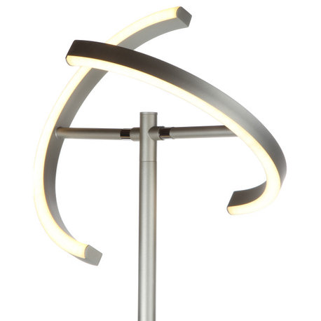 Brightech Halo Split, Modern LED Torchiere Floor Lamp, Platinum Silver