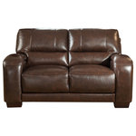 Jane home - Brigitte Leather Craft Loveseat, Dark Brown - With high grade leather and luxurious cushions for sink-in comfort, Frances collection has been beautifully hand-tailored to make you a promise of stylish elegance and optimum comfort. Its clean look exudes a classic-contemporary style fit for a wide-range of home decor with sophisticated color choices.