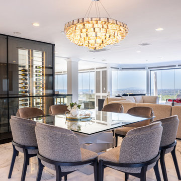 Custom Staircase Glass Wine Cellar & Display Cabinet in Newport Beach
