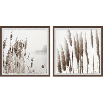 Feathery Blooms Diptych, 48"x24"