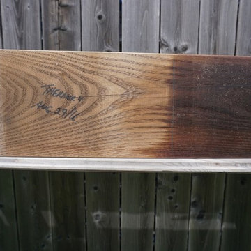 Thermally Modified Ash bottom of deck board treated with Cutek Extreme