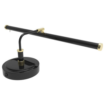 LED Piano Light, Black With Brass