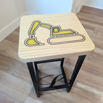 Custom Ash Bar Stool | Solid Hardwood Kitchen Island Seating
