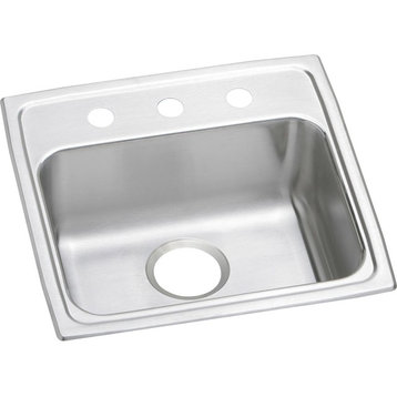 Elkay Classic Stainless Steel Drop-in ADA Sink, Lustrous Satin, Faucet Holes: 2