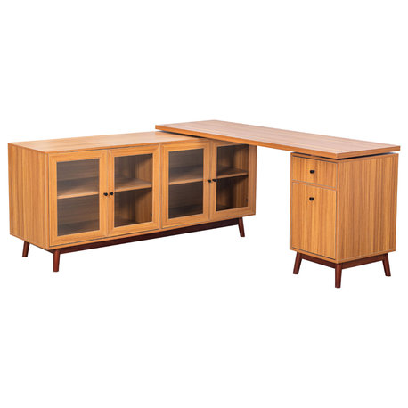 Gewnee 66.5" Modern L-shaped Executive Desk