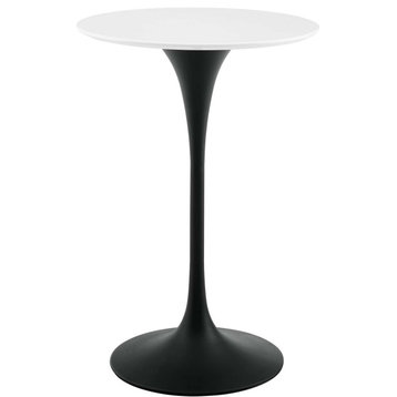 Halstead Bar Table - Black White Wood
