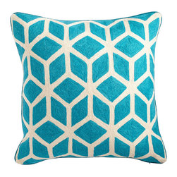 CUBED PILLOW COVER &ndash; TURQUOISE - NEW - Products