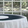 Watercolor Black and White Linen Tablecloth, 80"x122" Oval