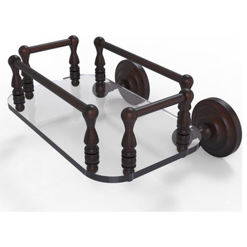 Que New Wall Mounted Glass Guest Towel Tray, Venetian Bronze