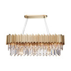 Gio Gold Plated Kitchen Island Lighting Fixture, Length 47"