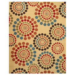 Area Rugs EORC OS5020IV Ivory Bubbles Rug, 5'3"x7'3"