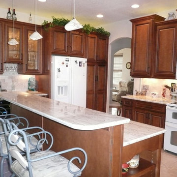 Custom Cabinets in Maple in a Café stain color with a brown glaze
