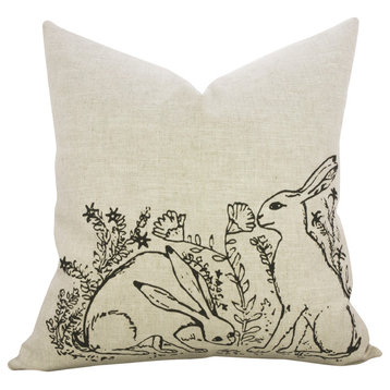 Easter Bunny Linen Pillow