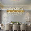 Gold Round/Rectangle Colorful Crystal Chandelier for Living room, Kitchen, L43.3", Roundcrystal