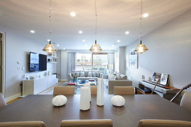 Example of a trendy living room design in London