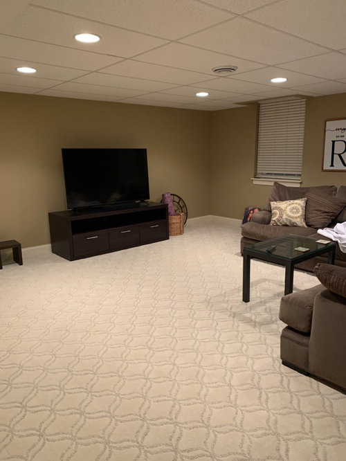 Area rug over carpeting