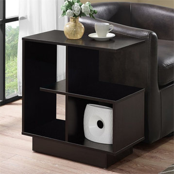 Accent Table Side End Narrow Small 3 Tier Bedroom Laminate Brown