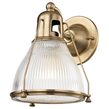 Haverhill 1 Light Wall Sconce in Aged Brass