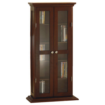 Winsome Holden 45" Solid Wood CD & DVD Media Storage Cabinet in Antique Walnut