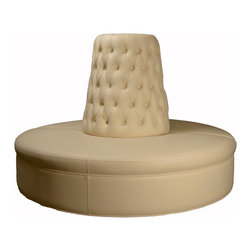 Cream Faux Leather Circle Borne Settee Sofa - Products