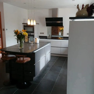 Satin Grey Handleless Kitchen 4