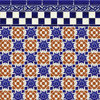 Tierra y Fuego Handmade Ceramic Tile, 4.25x4.25" Geometric Sun, Box of 90