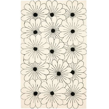 Safavieh Soho Soh768B Floral Rug, Ivory/Black, 3'6"x5'6"