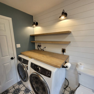 Transitional Contemporary Bathroom Laundry Room Remodel