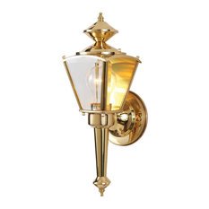Volume Lighting 1-Light Polished Brass Outdoor Wall Sconce
