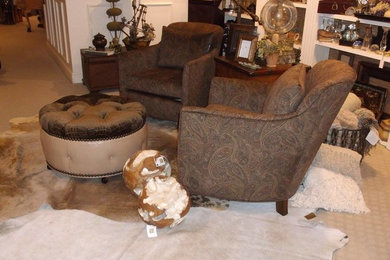 Inspiration for a timeless carpeted living room remodel in Other with beige walls