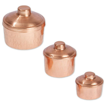 Novica Handmade Santa Clara Tradition Decorative Copper Jars (Set Of 3)