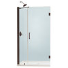 Unidoor Frameless Hinged Shower Door, 35 - 36"W x 72"H, Oil Rubbed Bronze