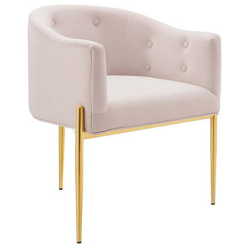 Savour Tufted Performance Velvet Accent Chairs - Set of 2 - Pink EEI-5415-PNK