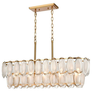 Glam Luxe Traditional Five Light Chandelier in Aged Brass Finish - Chandelier