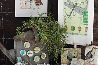 Full Circle Studio Rustic decoupage switchplates, magnets and flour sack towels