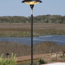 Hammer Tone Bronze Round Halogen Floor Patio Heater - Patio Heaters