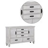 5 Drawers And 2 Doors Wooden Dresser, Antique White
