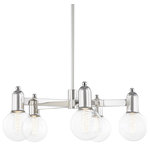 Mitzi by Hudson Valley Lighting - Bryce 5-Light Chandelier, Polished Nickel - Bryce gives the old-world form of a bell jar a contemporary update in metal. Woven cords, sphere pins, and globe-shaped Bulbs (Not Included) give her a playful vibe.