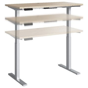 Bowery Hill 60W Adjustable Standing Desk in Natural Elm - Engineered Wood