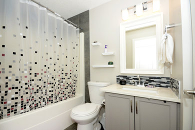 Example of a mid-sized minimalist 3/4 bathroom design in Other