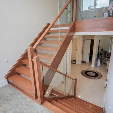 Project #78 | Modern Wood Staircase with Glass Panels