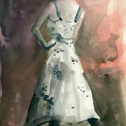 Woman In A White Dotted Dress Fashion Illustration - Fine Art Prints