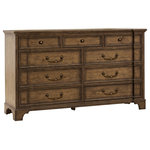 Pulaski Furniture - Revival Row 9-Drawer Dresser - Style meets practicality with the Revival Row 9-Drawer Dresser. Spacious drawers accented with antique copper hardware provide ample storage space for clothing, bed linen, and more. Drawers in varying sizes allow for versatile storage options. The case features simulated coffering that adds depth and architectural charm, bringing texture and visual interest to the overall design.