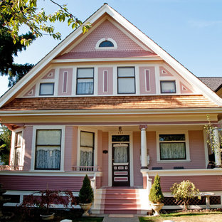 Idéer för vintage rosa trähus